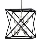 Trans Globe Lighting Ackerman 8 Light 20" Wide Cage Pendant Black / Brushed Nickel