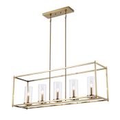 Trans Globe Lighting Carter 5 Light 42" Wide Linear Pendant Antique Gold