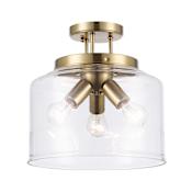 Trans Globe Lighting Zoe 3 Light 13" Wide Flush Mount Ceiling Fixture Antique Gold