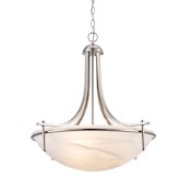 Trans Globe Lighting Three Light Down Lighting Bowl Pendant from the Contemporary Collection Brushed Nickel