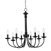 Trans Globe Lighting Traditional 8 Light Up Lighting Chandelier from the New Century Collection Black