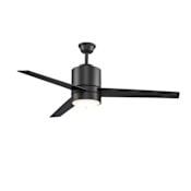 Trans Globe Lighting Finnley 52" 3 Blade Indoor LED Ceiling Fan with Wall Control Black