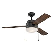 Trans Globe Lighting Osmund 52" 3 Blade Indoor LED Ceiling Fan Black