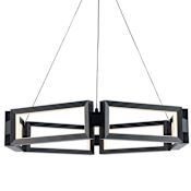 Trans Globe Lighting Nightingale 30" Wide LED Ring Chandelier Black