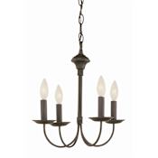 Trans Globe Lighting Traditional Four Light Up Lighting Mini Chandelier from the New Century Collection Rubbed Oil Bronze