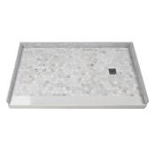 Transolid 60" x 36-1/4" Rectangular Shower Base with Single Threshold and Right Drain Off-White Hexagon