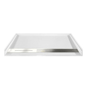 Transolid 61-1/2" x 31-1/2" Rectangular Shower Base with Single Threshold and Center Drain White