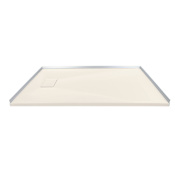 Transolid Trimslate 60" x 35-1/2" Rectangular Shower Base with Reversible Drain Cameo