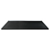 Transolid Trimslate 60" x 39-3/8" Rectangular Shower Base with Center Drain Black
