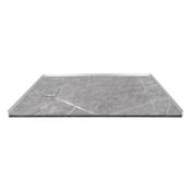 Transolid 59-1/8" x 35-1/2" Rectangular Shower Base with Left, Right Drain Ashy Grey