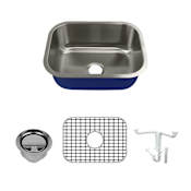 Transolid Meridian 23" Undermount Single Basin Stainless Steel Kitchen Sink with Basin Rack and Basket Strainer Stainless Steel