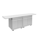 Transolid Outdoor Kitchen 64" W x 24" D x 37" H Double Utility Cabinet with Folding Shelves Stainless Steel