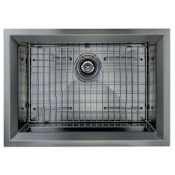 Transolid Studio 26" Undermount Single Basin Stainless Steel Kitchen Sink with Basin Rack PVD Gun Metal