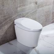 Transolid Rosemary 1.28 / 0.87 GPF Dual Flush One Piece Elongated Floor Mounted Smart Bidet Toilet White