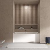 Transolid Ursula AFR 60" Three Wall Alcove Acrylic Soaking Tub with Right Drain and Overflow White