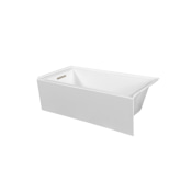 Transolid Unity AFR 60" x 30" Three Wall Alcove Acrylic Soaking Tub with Left Drain, Drain Assembly, and Overflow White