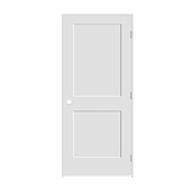Trimlite 22" x 80" 2 Panel Shaker Primed Prehung Left Interior Passage Door with Brushed Chrome Hinges and 4-9/16" Door Jamb Unfinished