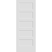 Trimlite 22" x 80" 5 Panel Shaker Primed Solid Core Interior Passage Door Slab Unfinished