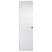 Trimlite 18" by 80" 2 Panel Bevel Shaker Right Handed Interior Prehung Passage Door with Satin Nickel Hinges and 6-9/16" Door Jamb Unfinished