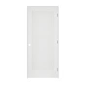 Trimlite 18" x 80" 1 Panel Primed Prehung Interior Colonial Left Passage Door with Satin Nickel Hinges and 7-1/4" Door Jamb Unfinished