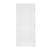 Trimlite 18" x 80" 2 Panel Primed Prehung Interior Colonial Left Passage Door with Satin Nickel Hinges and 6-9/16" Door Jamb Unfinished