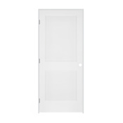 Trimlite 18" x 80" 2 Panel Primed Prehung Interior Colonial Right Passage Door with Brushed Chrome Hinges and 7-1/4" Door Jamb Unfinished