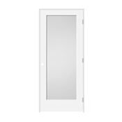 Trimlite 18" by 80" 1-Lite Shaker Left Handed Interior Prehung Passage Door with Brushed Chrome Hinges and 7-1/4" Door Jamb Primed
