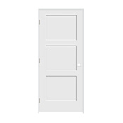 Trimlite 18" by 80" Shaker 3-Panel Right Handed Interior Pre-Hung Passage Door with Satin Nickel Hinges and 4-9/16" Door Jamb Primed