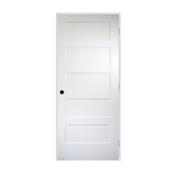 Trimlite 20" by 80" 5 Panel Bevel Shaker Left Handed Interior Prehung Passage Door with Satin Nickel Hinges and 4-9/16" Door Jamb Unfinished