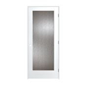 Trimlite 24" by 80" 1 Rain Glass Lite Left Handed Ovolo Edge Interior French Door with Black Hinges and 4-9/16" Door Jamb Primed