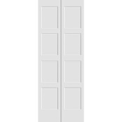 Trimlite 24 Inch by 79 Inch Flat 4-Panel Shaker Interior Bifold Door with Installation Hardware Primed