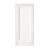 Trimlite 24" by 80" 2-Step Shaker 1-Panel Right Handed Interior Pre-Hung Passage Door with Satin Nickel Hinges and 4-9/16" Door Jamb Primed