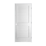Trimlite 24" by 80" Louver Right Handed Pre-Hung Interior Passage Door with 4-9/16" Door Jamb and Black Hinges Primed
