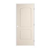 Trimlite 24" x 80" Primed 2-Panel Arch Top Caiman Molded Hollow Core 4-9/16" Jamb Left Hand Prehung Door with Oil Rubbed Bronze Hinges Primed