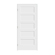 Trimlite 24" by 84" Shaker 5 Panel Right Handed Interior Prehung Passage Door with Satin Nickel Hinges and 4-9/16" Door Jamb Primed