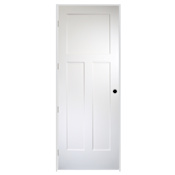 Trimlite 24" by 96" 3 Panel Bevel Shaker Right Handed Interior Prehung Passage Door with Satin Nickel Hinges and 6-9/16" Door Jamb Unfinished