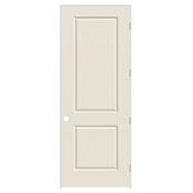 Trimlite 24" x 96" Primed 2-Panel Carrera Molded Solid Core 4-9/16" Jamb Left Hand Prehung Door with Satin Nickel Hinges Primed