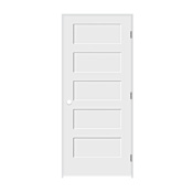 Trimlite 34" by 80" Shaker 5-Panel Left Handed Interior Pre-Hung Passage Door with Oil Rubbed Bronze Hinges and 4-9/16" Door Jamb Primed