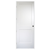 Trimlite 34" by 96" 2 Panel Bevel Shaker Right Handed Interior Prehung Passage Door with Satin Nickel Hinges and 4-9/16" Door Jamb Unfinished