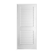 Trimlite 26" by 80" Louver Left Handed Pre-Hung Interior Passage Door with 4-9/16" Door Jamb and Satin Nickel Hinges Primed