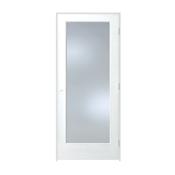 Trimlite 28" by 80" 1 Clear Glass Lite Left Handed Ovolo Edge Interior French Door with Brushed Chrome Hinges and 6-9/16" Door Jamb Primed