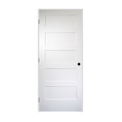 Trimlite 28" by 80" 5 Panel Bevel Shaker Right Handed Interior Prehung Passage Door with Black Hinges and 4-9/16" Door Jamb Unfinished