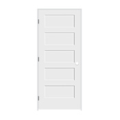 Trimlite 28" by 80" Shaker 5-Panel Right Handed Interior Pre-Hung Passage Door with Black Hinges and 4-9/16" Door Jamb Primed