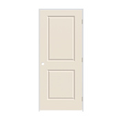 Trimlite 28" x 80" Primed 2-Panel Carrera Molded Hollow Core 7-1/4" Jamb Left Hand Prehung Door with Satin Nickel Hinges Primed