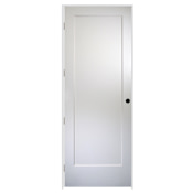 Trimlite 28" by 96" 1 Panel Bevel Shaker Right Handed Interior Prehung Passage Door with Brushed Chrome Hinges and 6-9/16" Door Jamb Unfinished