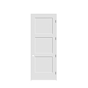 Trimlite 28" by 96" Shaker 3-Panel Left Hand Handed Interior Pre-Hung Passage Door with Black Hinges and 6-9/16" Door Jamb Primed
