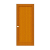 Trimlite 30" by 80" 1-Panel Shaker Left Handed Interior Prehung Passage Door with Black Hinges and 6-9/16" Door Jamb Douglas Fir