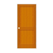 Trimlite 30" by 80" 2-Panel Shaker Left Handed Interior Prehung Passage Door with Satin Nickel Hinges and 6-9/16" Door Jamb Douglas Fir