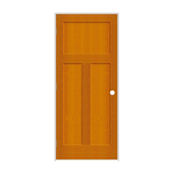 Trimlite 30" by 80" 1+2-Panel Shaker Right Handed Interior Prehung Passage Door with Satin Nickel Hinges and 4-9/16" Door Jamb Douglas Fir