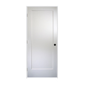 Trimlite 30" by 80" 1 Panel Bevel Shaker Right Handed Interior Prehung Passage Door with Brushed Chrome Hinges and 6-9/16" Door Jamb Unfinished